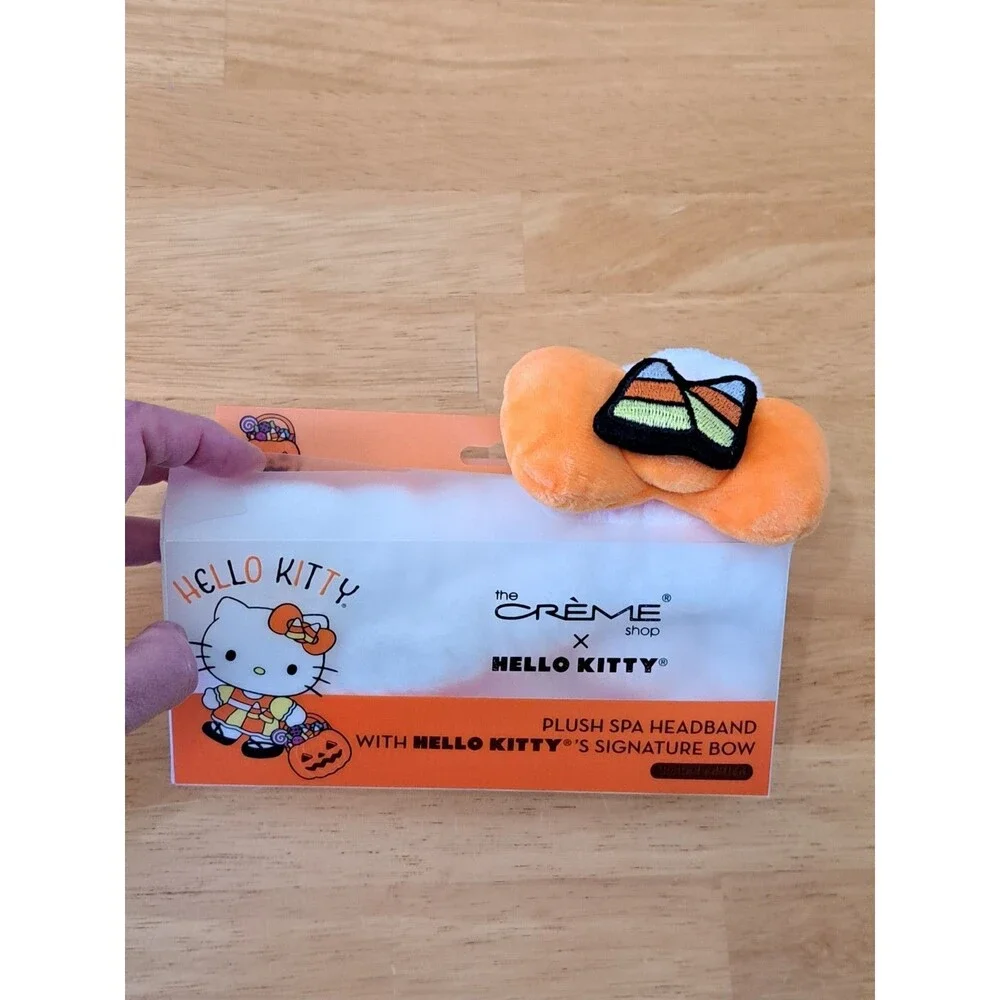 The Crème Shop x Hello Kitty Plush Spa Headband Halloween Candy Corn NEW Limited